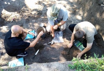 Veterans working on a site in Kyiv summer 2023.