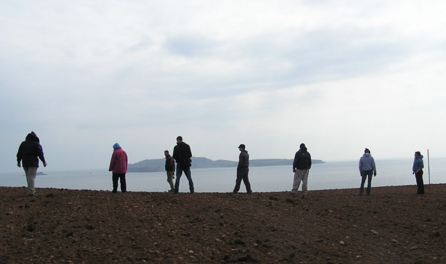 UCLan and Bangor University students fieldwalking in Kintyre photo Vicki Cummings