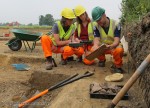 Archaeologists undertaking survey work